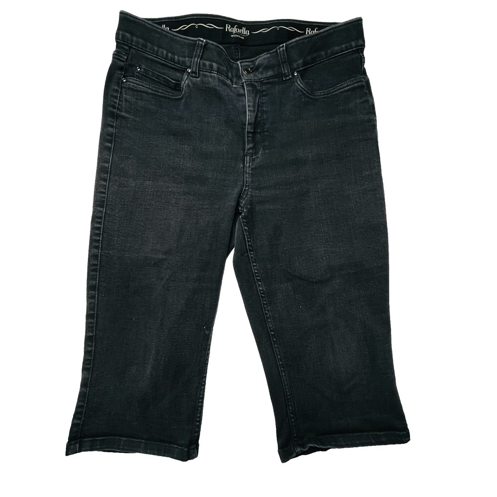 Rafaella Weekend Womens Black Crop Jeans Stretch Denim Capri Pants Size 12